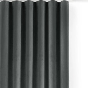 Ciemnoszara aksamitna zasłona częściowo zaciemniająca (dimout) 400x175 cm Velto – Filumi