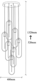 Lampa wisząca w czarno-złotym kolorze ø 48 cm Cerco – Opviq lights