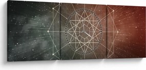 Obraz - Kosmiczny Dodekagram (z zegarem) (90x30 cm)