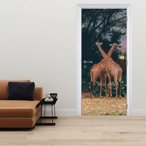 Fototapeta na drzwi - Dwie żyrafy (95x205cm)