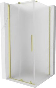 Mexen Velar kabina prysznicowa rozsuwana 90 x 90 cm, szron, złota szczotkowana - 871-090-090-31-55