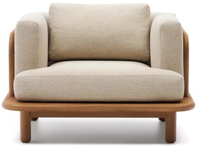 Beżowo-naturalny drewniany fotel ogrodowy Turqueta – Kave Home
