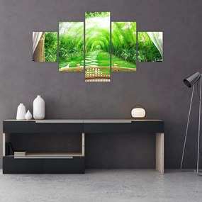 Obraz - Widok na tropikalny ogród (125x70 cm)