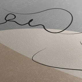 Obraz - Line art dwie twarze (170x50 cm)