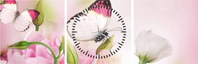 Obraz - Motyl (z zegarem) (90x30 cm)