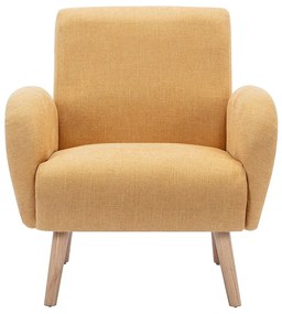 Fotel tapicerowany żółty musztardowy - MAZARONE