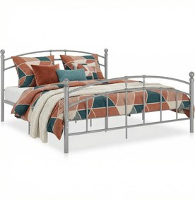 Szare metalowe łóżko małżeńskie 180x200 cm D4-E24