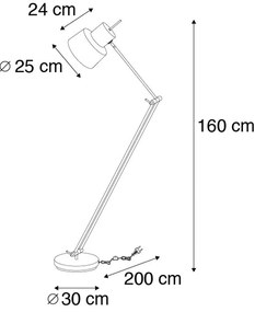 Lampa podłogowa Retro czarna - Chappie Retro Oswietlenie wewnetrzne