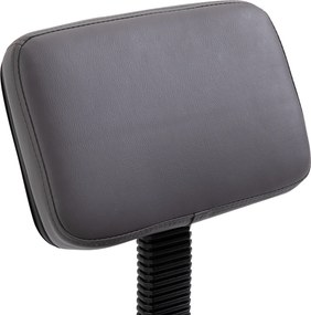 HOMCOM Taboret Salonowy, regulowany, ergonomiczny, obrotowy 360°, 5 kółek, pokrycie syntetyczne, Szary