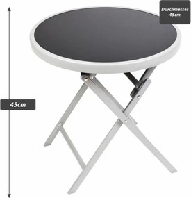 Stolik bistro ogrodowy, składany, Ø 45 cm czarny ciemny