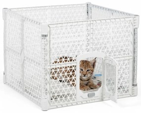 Klatka dla psa, 900 x 900 x 667 mm, biała