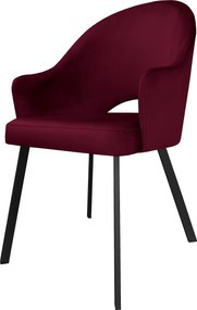 Krzesło Velvet tkanina Welur noga metalowa : Kolor nogi - Czarna profil, Kolor tkaniny - VELVET - MG02, Typ siedziska - Siedzisko stałe