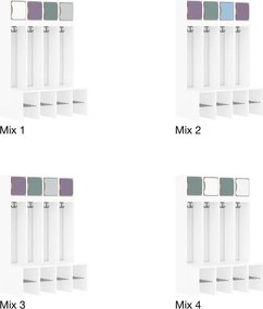 Szatnia dziecięca szkolna 4-osobowa z górnymi drzwiczkami Blox Colours Mix, index SZT-4R-B-A-A