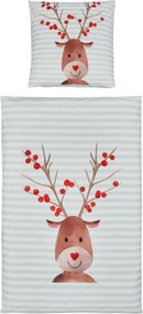 PrzytulneMieszkanie.pl PrzytulneMieszkanie.pl Dziecięca pościel z bawełny renforcé FYNN FROST jasnoniebieska Rozmiar pościeli: 80 x 80 cm | 135 x 200 cm