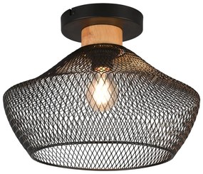 Czarna lampa sufitowa z metalowym kloszem ø 35 cm Valeria – Trio