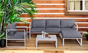 Zestaw mebli ogrodowych narożnik Mostrare, biały