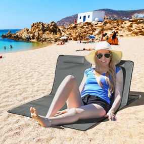 Outsunny Zestaw 2 mat plażowych, regulowany, składany, 124Dł x 53Szer x 37-50Wys cm, Szary