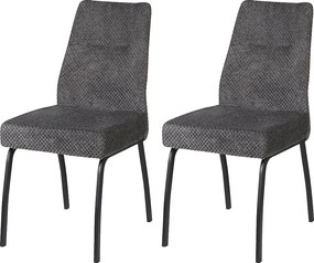 Krzesła do jadalni zestaw 2 szt. - tkanina i metal - szare - ANABEL