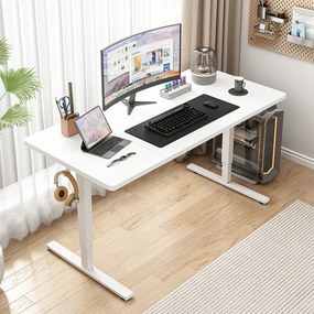 Biurko z elektryczną regulacją wysokości – 140 x 60 x 72 cm, do ergonomicznej pracy i gier