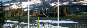 Obraz - Mount Rainier (z zegarem) (90x30 cm)