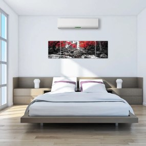 Obraz - Wodospady w jesiennym krajobrazie (170x50 cm)