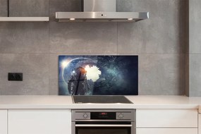 Szklany Panel Cybernetyczna Postać i Mechanizmy