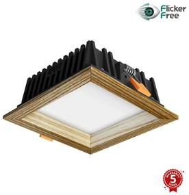 APLED - LED Oświetlenie SQUARE WOODLINE LED/6W/230V 4000K 12x12 cm popiół solidne drewno