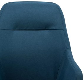 Tapicerowany, niebieski fotel na biegunach – Ipia
