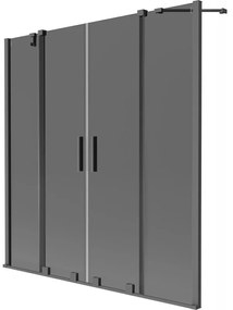 Mexen Velar Duo parawan nawannowy 2-skrzydłowy rozsuwany 160 x 150 cm, grafit, gun metal - 896-160-000-42-95
