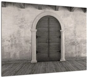 Obraz na szkle - Tajemnicze drzwi (70x50 cm)