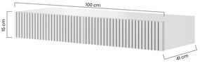 Wiszące biurko Nicole 100 cm z szufladami - biały / biały mat