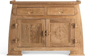 Komoda z drewna tekowego w stylu kolonialnym orientalnym - 77x110x41