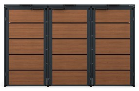 Zabudowa śmietnikowa 120L trzykomorowa, antracyt - orzech