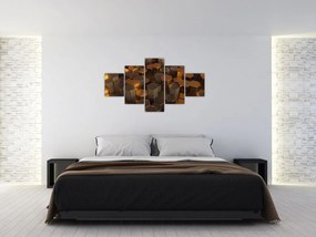 Obraz - Sześciokąty z brązu (125x70 cm)