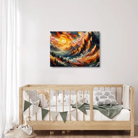Obraz na szkle - Góry oświetlone słońcem (70x50 cm)