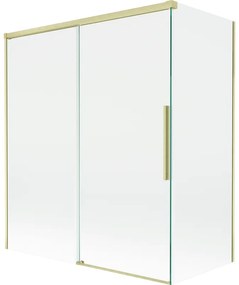 Mexen Rox parawan nawannowy 2-skrzydłowy rozsuwany 140 + 70 x 150 cm, transparent, złoty szczotkowany - 8C9-140-070-55-00