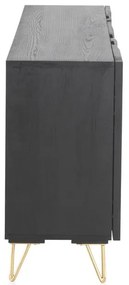 Czarna niska komoda z drewna mango 160x75 cm Mango – Geese