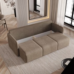 Masseno Sofa SUVI III z funkcją spania i pojemnikiem na pościel, Rozkładana sofa - Brązowy, NEVE 16
