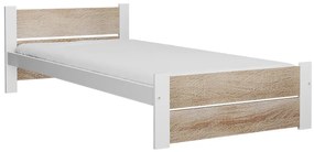 Łóżko IKAROS DOUBLE 90 x 200 cm, biały/dąb sonoma Stelaż: Ze stelażem listwowym rolowanym elastycznym, Materac: Materac Coco Maxi 20 cm