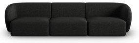 Czarna sofa z tkaniny szenilowej 266 cm Paolo – Milo Casa