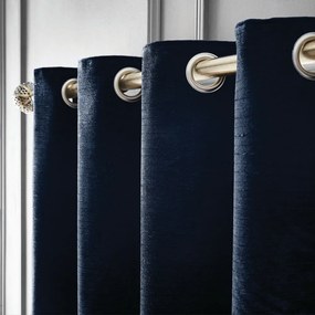 Ciemnoniebieskie zasłony termiczne z szenilu zestaw 2 szt. 168x183 cm Selene Luxury Chenille – Hyperion