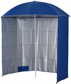 Outsunny parasol plażowy z boczną ścianą niebieski poliester ochrona przed słońcem 2 2 x 2 2 m | Aosom PL