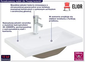 Umywalka wpuszczana w blat z baterią - Olewio 4X