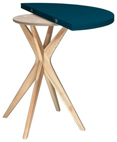 Stół półokrągły CUTTI 90x90 rozkładany petrol blue/jesion RAGABA