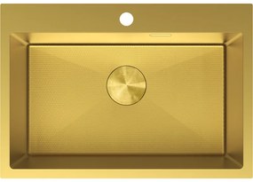 Mexen Solix zlewozmywak stalowy 1-komorowy 650 x 450 mm, złoty HC - 6403651000-55HC