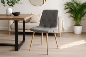 Ciemnoszare krzesło tapicerowane tkaniną do jadalni A0-K65