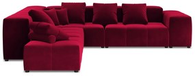 Czerwony aksamitny narożnik (róg zmienny) Rome Velvet – Cosmopolitan Design