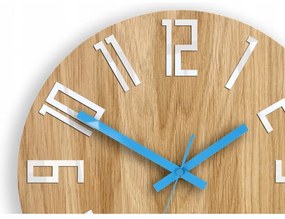 Zegar na ścianę nowoczesny drewniany z dużymi cyframi okrągły cichy loft