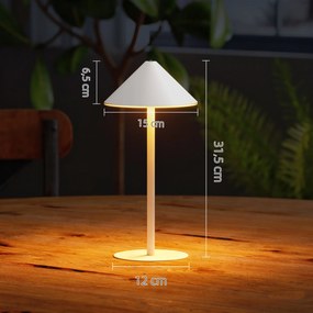 HOMCOM Ładowalna lampka stołowa LED z kablem USB, dotykowym przełącznikiem, metalowa, biała