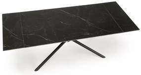 Stół rozkładany VITORINO 160(220)x90 czarny marmur HALMAR